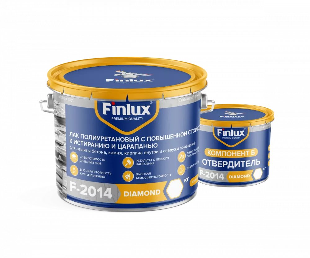 Finlux F-2014 Dimond /Финлюкс Ф-2014 Алмаз Запечатывающий двухкомпонентный полиуретановый лак